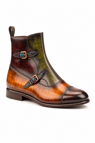 Ambrogio Firenze Patina Double Monk Boot-AmbrogioShoes