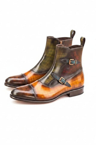 Ambrogio Firenze Patina Double Monk Boot-AmbrogioShoes