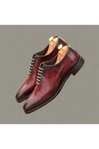 Ambrogio Gray & Burgundy Patina Leather Oxfords (AMB1294)
