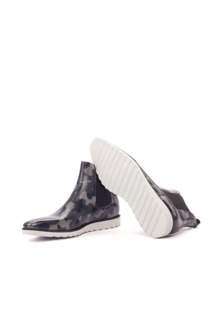 Ambrogio Gray Camo Patina Leather Chelsea Boots (AMB1037)-AmbrogioShoes