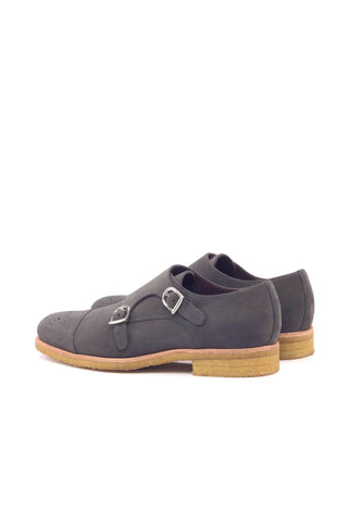 Ambrogio Gray Suede Monk-Straps Loafers (AMB1383)