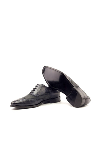 Ambrogio Gray Suede / Patina Leather Full Brogue Wing-Tip Oxfords (AMB1328)