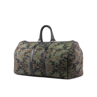 Ambrogio Green Khaki Green Fabric Duffle Bags (AMBH1031)-AmbrogioShoes