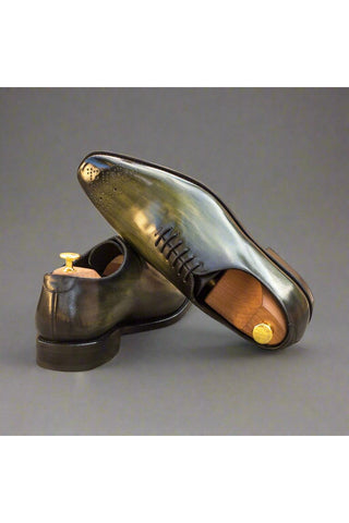 Ambrogio Green Patina Leather Oxfords (AMB1288)
