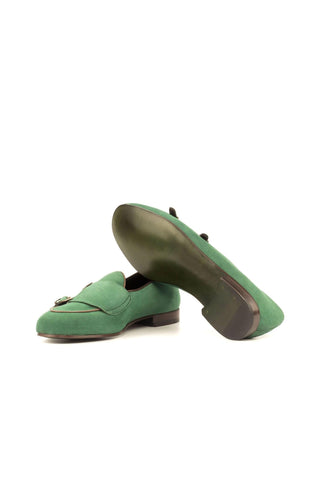 Ambrogio Green Suede Monk Slipper Loafers (AMB1280)