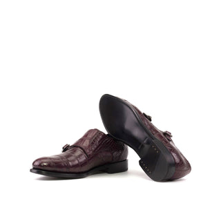 Ambrogio Handmade Alligator Skin Double Monk-Straps (AMB2597)-AmbrogioShoes