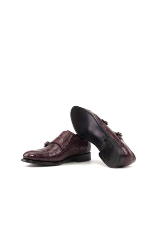 Ambrogio Handmade Alligator Skin Double Monk-Straps (AMB2597)-AmbrogioShoes