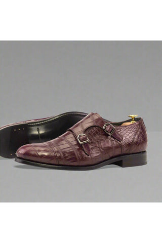 Ambrogio Handmade Alligator Skin Double Monk-Straps (AMB2597)-AmbrogioShoes