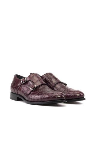 Ambrogio Handmade Alligator Skin Double Monk-Straps (AMB2597)-AmbrogioShoes