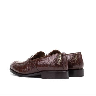 Ambrogio Handmade Alligator Skin Penny Loafer (AMB2596)-AmbrogioShoes