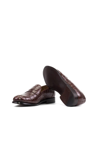Ambrogio Handmade Alligator Skin Penny Loafer (AMB2596)-AmbrogioShoes
