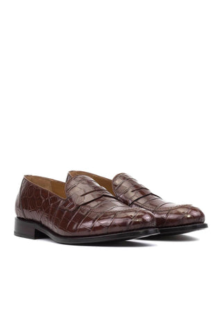 Ambrogio Handmade Alligator Skin Penny Loafer (AMB2596)-AmbrogioShoes