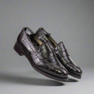 Ambrogio Handmade Alligator Skin Penny Loafer (AMB2598)-AmbrogioShoes