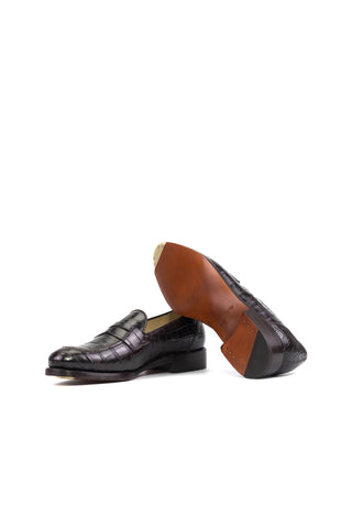 Ambrogio Handmade Alligator Skin Penny Loafer (AMB2598)-AmbrogioShoes