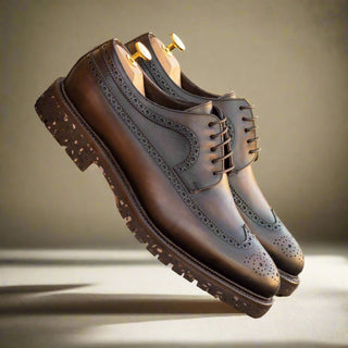 Ambrogio Handmade Brown Calf-Skin Leather Derby (AMB2558)-AmbrogioShoes