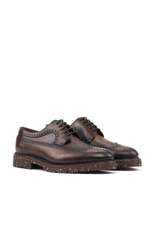 Ambrogio Handmade Brown Calf-Skin Leather Derby (AMB2558)-AmbrogioShoes