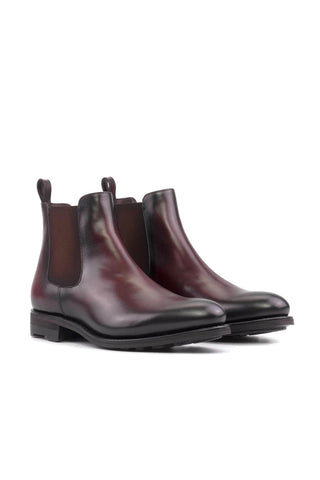 Ambrogio Handmade Burgundy Calf-Skin Leather Chelsea Boots (AMB2439)-AmbrogioShoes