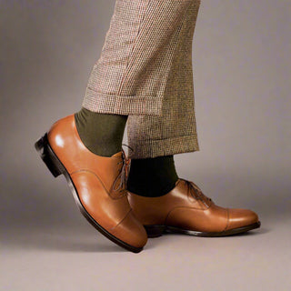 Ambrogio Handmade Calf-Skin Leather Cap-Toe Oxford (AMB2575)-AmbrogioShoes