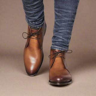 Ambrogio Handmade Calf-Skin Leather Chukka Boot (AMB2578)-AmbrogioShoes