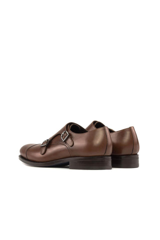 Ambrogio Handmade Calf-Skin Leather Double Monk-Strap-AmbrogioShoes