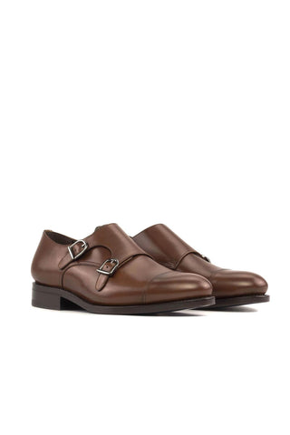 Ambrogio Handmade Calf-Skin Leather Double Monk-Strap-AmbrogioShoes