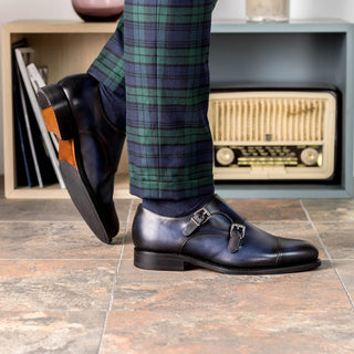 Ambrogio Handmade Calf-Skin Leather Double Monk-Strap Loafer (AMB2573)-AmbrogioShoes