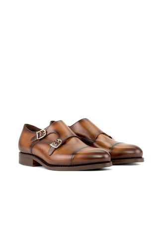 Ambrogio Handmade Calf-Skin Leather Double Monk-Strap Loafer (AMB2581)-AmbrogioShoes