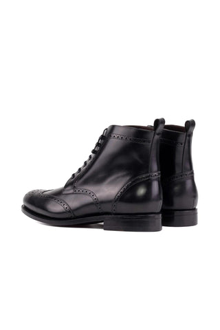 Ambrogio Handmade Calf-Skin Leather Military Brogue Boot (AMB2590)-AmbrogioShoes
