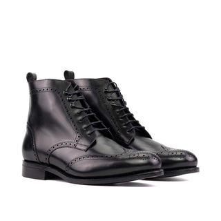Ambrogio Handmade Calf-Skin Leather Military Brogue Boot (AMB2590)-AmbrogioShoes
