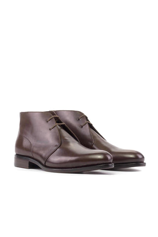 Ambrogio Handmade Dark Brown Calf-Skin Leather Chukka Boots (AMB2466)-AmbrogioShoes