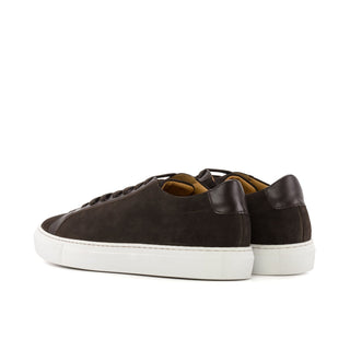 Ambrogio Handmade Dark Brown Suede Low Top Sneakers (AMB2523)-AmbrogioShoes