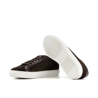 Ambrogio Handmade Dark Brown Suede Low Top Sneakers (AMB2523)-AmbrogioShoes