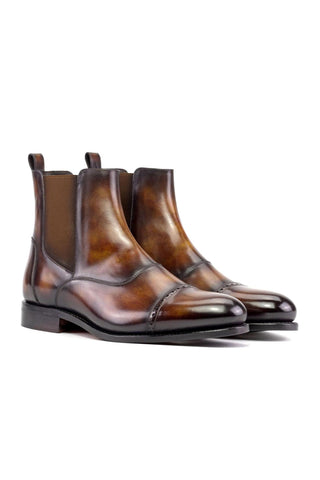 Ambrogio Handmade Fire Patina Leather Chelsea Boots (AMB2487)-AmbrogioShoes