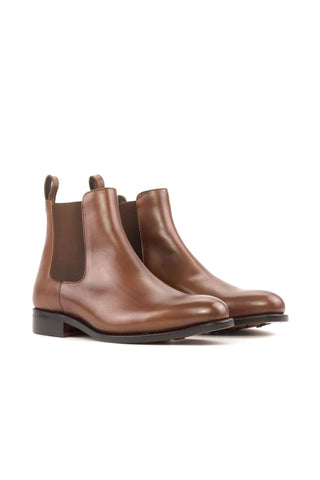 Ambrogio Handmade Medium Brown Calf-Skin Leather Chelsea Boots (AMB2463)-AmbrogioShoes