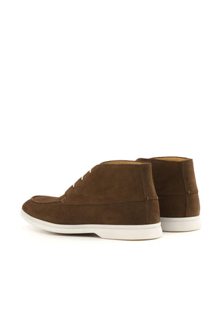 Ambrogio Handmade Medium Brown Suede Moccasin Flex Boots (AMB2559)-AmbrogioShoes