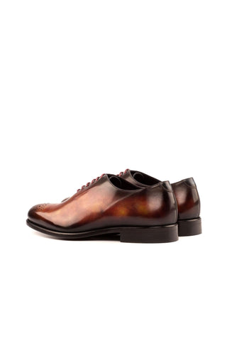 Ambrogio Handmade Men's Handmade Custom Made Shoes Orange Fire Patina Leather Oxfords (AMB1296)