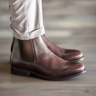 Ambrogio Handmade Men's Shoes Calf-Skin Leather Chelsea Boot (AMB2594)-AmbrogioShoes