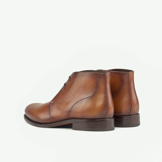 Ambrogio Handmade Men's Shoes Calf-Skin Leather Chukka Boot (AMB2578)-AmbrogioShoes