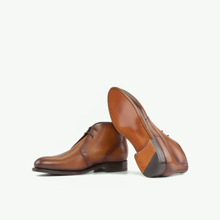 Ambrogio Handmade Men's Shoes Calf-Skin Leather Chukka Boot (AMB2578)-AmbrogioShoes