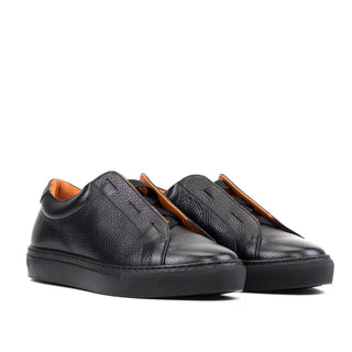 Ambrogio Handmade Men's Shoes Calf-Skin Leather Laceless Sneaker (AMB2595)-AmbrogioShoes