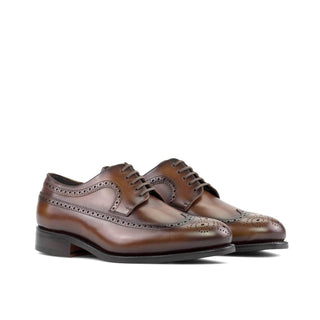 Ambrogio Handmade Men's Shoes Calf-Skin Leather Longwing Blucher (AMB2582)-AmbrogioShoes