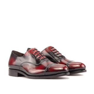 Ambrogio Handmade Men's Shoes Patina Calf-Skin Leather Oxford (AMB2586)-AmbrogioShoes