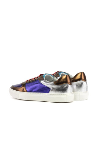 Ambrogio Handmade Multi Color Metallic Calf-Skin Leather Trainer Sneakers (AMB2561)-AmbrogioShoes