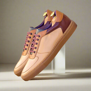 Ambrogio Handmade Multi Color Nappa / Metallic Calf-Skin Leather Trainer Sneakers (AMB2562)-AmbrogioShoes