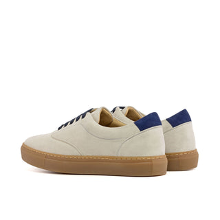Ambrogio Handmade Navy & Ivory Suede Top Sider Sneakers (AMB2522)-AmbrogioShoes