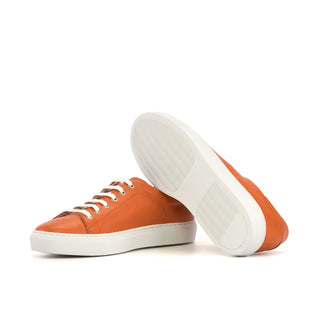 Ambrogio Handmade Orange Full Grain Leather Trainer Sneakers (AMB2444)-AmbrogioShoes