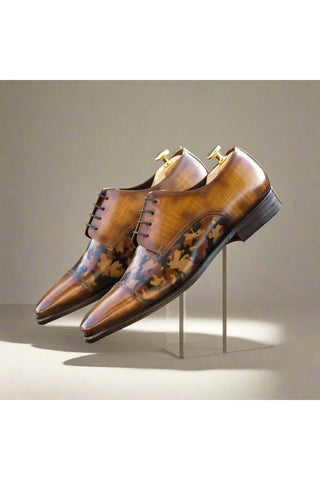 Ambrogio Handmade Patina Calf-Skin Leather Derby (AMB2602)-AmbrogioShoes