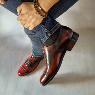 Ambrogio Handmade Patina Calf-Skin Leather Oxford (AMB2586)-AmbrogioShoes