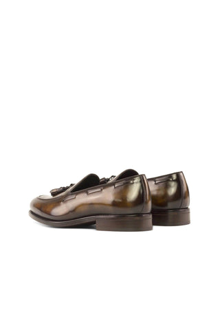 Ambrogio Handmade Patina Calf-Skin Leather Tassel Loafer (AMB2572)-AmbrogioShoes