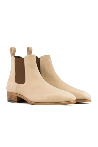 Ambrogio Handmade Taupe Suede Chelsea Boots (AMB2450)-AmbrogioShoes